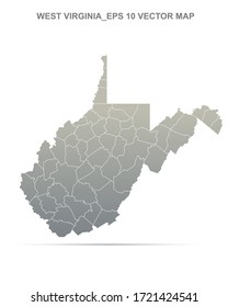 west virginia map. vector map of west virginia, U.S. states.