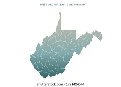 west virginia map. vector map of west virginia, U.S. states.
