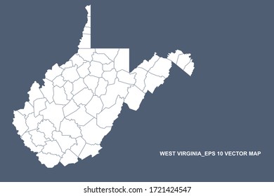 west virginia map. vector map of west virginia, U.S. states.
