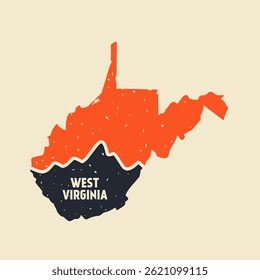 West Virginia Mountain Simple Design 