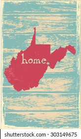 West Virginia nostalgic rustic vintage state vector sign