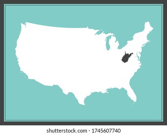 West Virginia on USA map