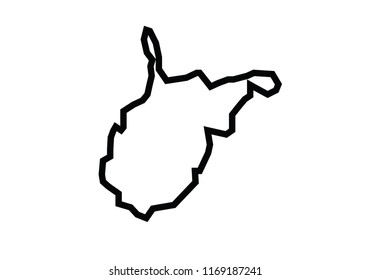 West Virginia outline map state shape united states
