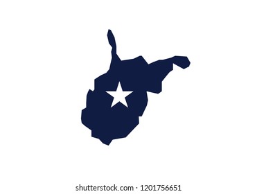 West Virginia Outline Map State Shape Usa State America Symbol