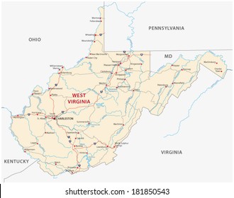 West Virginia Road Map