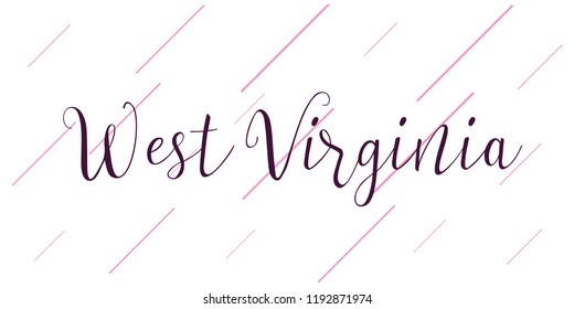 West Virginia. State of America. Text design. Vector illustration.