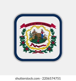 West Virginia state flag. Vector illustration.