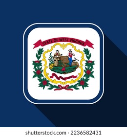 West Virginia Staatsflagge. Vektorgrafik.