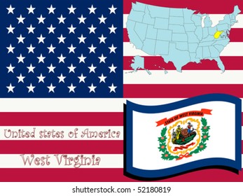 west virginia state illustration, abstract vector art