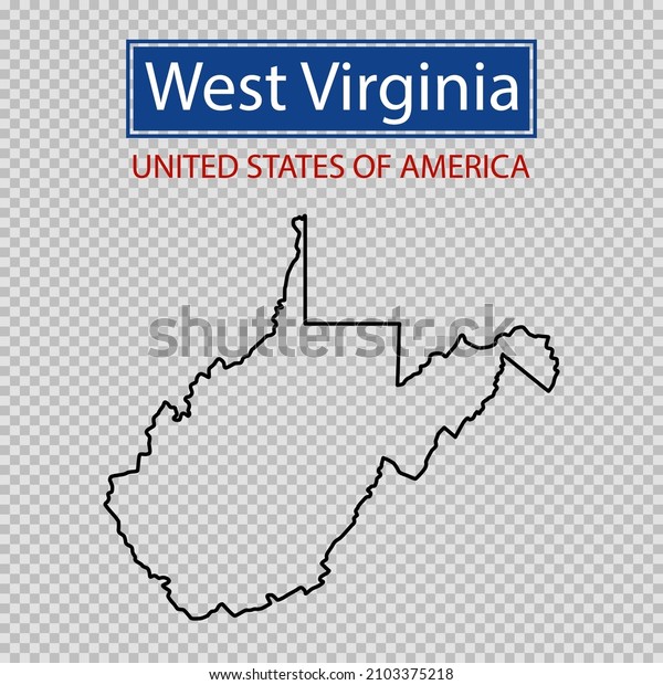 West Virginia State Outline Map On Stock Vector (royalty Free 