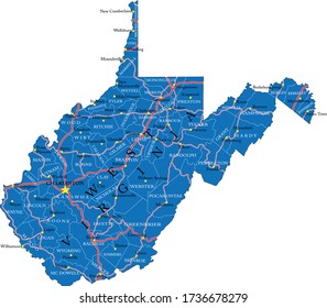 West Virginia state political map