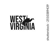 west virginia state symbol, map icon with vector silhouette