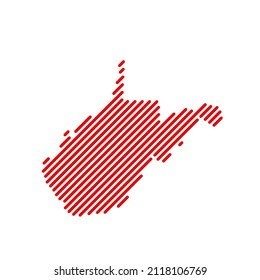 West Virginia Tech Digital Logo Vector Icon. West Virginia Map Outline.