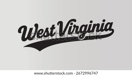 West Virginia text graphic element Illustration template design 
