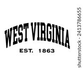 West Virginia typography design for tshirt hoodie baseball cap jacket and other uses vector
