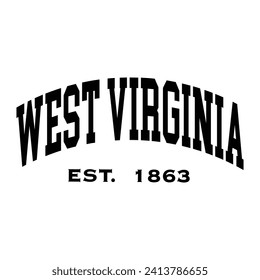 West Virginia typography design for tshirt hoodie baseball cap jacket and other uses vector