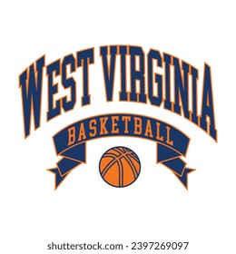 West Virginia typography design vector, usa state shirt design vector. Jersey design vector, T-shirt design for usa 