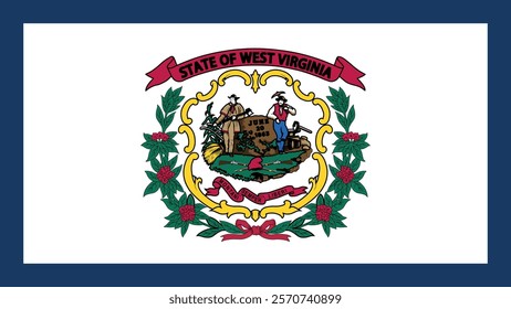 West Virginia US State Flag Vector Illustration