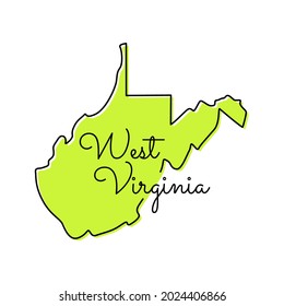 West Virginia - USA map vector stock illustration design template.
