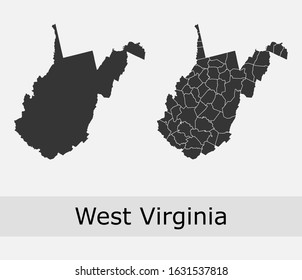 West Virginia vector maps counties, townships, regions, municipalities, departments, borders