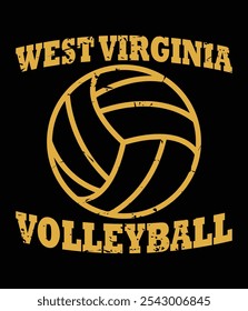 West Virginia Volleyball Classic Vintage Distressed