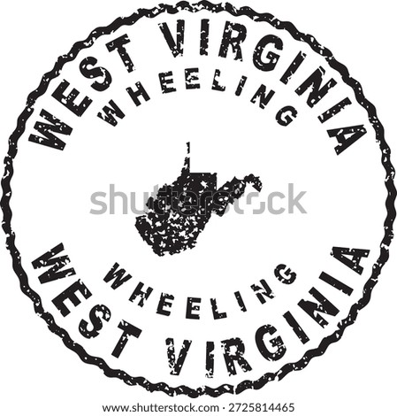 West Virginia Wheeling Round Seal Map Design