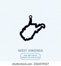 West Virginia in your heart, Indiana on your pendant. Our laser-cut metal template captures the essence of West Virginian beauty.