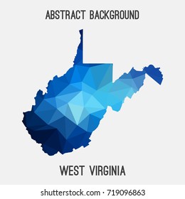 West Viriginia map in geometric polygonal,mosaic style.Abstract tessellation,modern design background,low poly. Vector illustration.