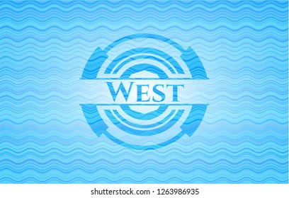 West water wave representation emblem background.