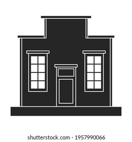 West wild building vector black icon. Vector illustration western houseon white background. Isolated black illustration icon of west wild building.