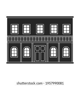 West wild building vector black icon. Vector illustration western houseon white background. Isolated black illustration icon of west wild building.