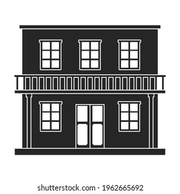 West wild building vector black icon. Vector illustration western houseon white background. Isolated black illustration icon of west wild building.