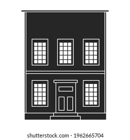 Icono negro del vector de construcción salvaje del oeste. Ilustración vectorial casa occidental sobre fondo blanco. Icono aislado de ilustración negra de edificio salvaje del oeste.