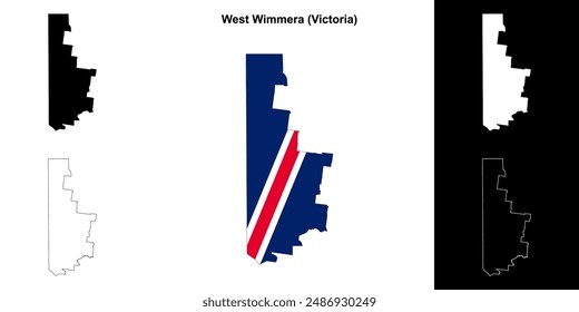 West Wimmera (Victoria) Outline Karte Set