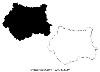 West Yorkshire (United Kingdom, England, Metropolitan county) map vector illustration, scribble sketch West Yorkshire map