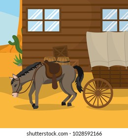 Wester hour with horse outside