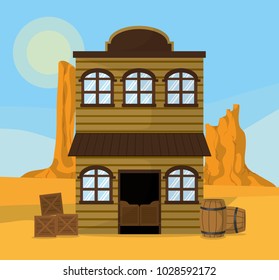 Wester shop on desert