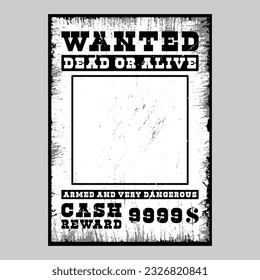 Westerm wanted poster template vector illustration design editable and resizable
