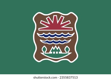 Western Abenaki Indian tribe flag vector illustration isolated on background. Symbol of native people in America and Canada. Western Abenaki clan emblem banner. Native Americans. Indigenous people.