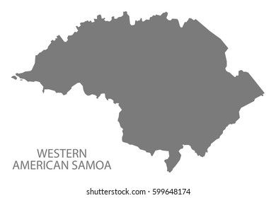Western American Samoa  map grey illustration silhouette