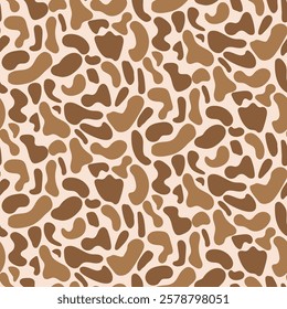 Western Americana Brown Abstract Cow Print seamless pattern on light background. For textile, fabric and wallpaper. 