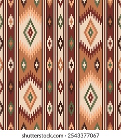 Cópia arquivada em 15 de julho de 2013 "Western Americana Cabin Life Rustic Aztec Kilim Vetor Pattern" . Boêmio Sudoeste tribal geometrics outono cores, marrom, bege, verde, borgonha padrão sem costura.