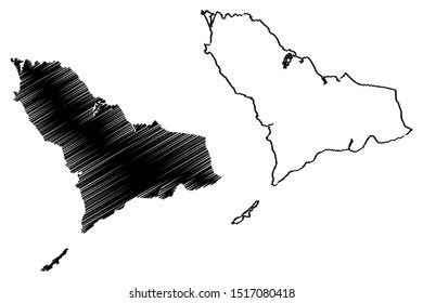 Western Area (Republic of Sierra Leone, Salone, Sherbro Island) map vector illustration, scribble sketch Freetown Peninsula (Colony of Sierra Leone) map