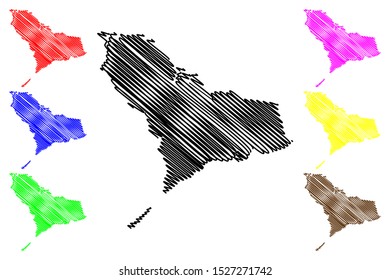 Western Area (Republic of Sierra Leone, Salone, Sherbro Island) map vector illustration, scribble sketch Freetown Peninsula (Colony of Sierra Leone) map