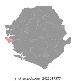 Western Area Rural District map, administrative division of Sierra Leone. Vector illustration.