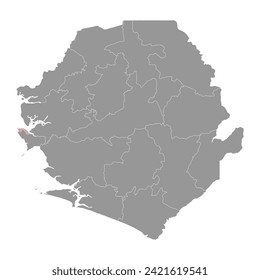 Western Area Urban District map, administrative division of Sierra Leone. Vector illustration.