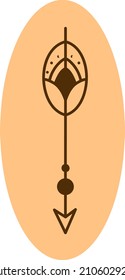 Western arrow, illustration, vector on a white background.