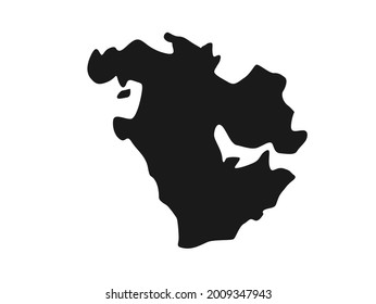 Western Asia Map Silhouette Design