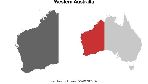 Westaustralien - leere Gliederungskarte