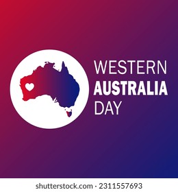 Western Australia Day vector. Australian heart flag icon. Public holiday in Western Australia Poster, first Monday in June. Important day Free Vector